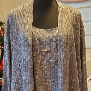 Top with attached cardigan